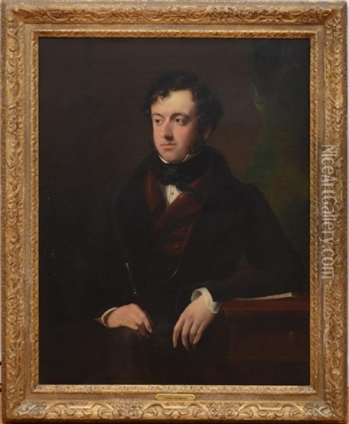 Portrait Of The Hon. John Charles Dundas Oil Painting - James Lonsdale