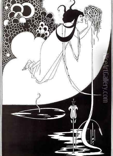 The Climax, illustration from 'Salome' by Oscar Wilde, 1893 Oil Painting - Aubrey Vincent Beardsley