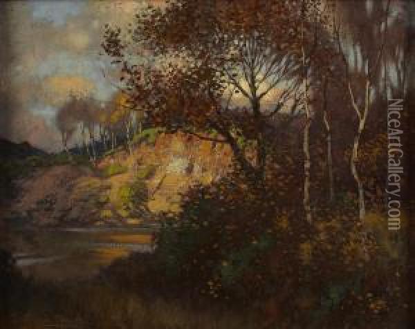 An Autumn Landscape Oil Painting - Thomas Corsan Morton
