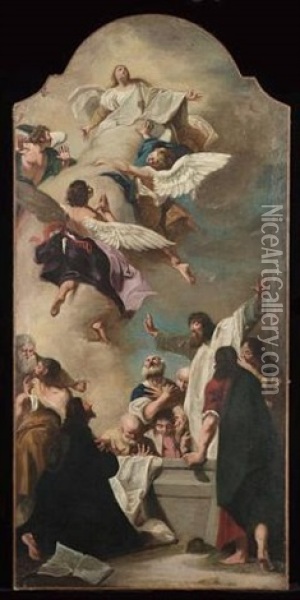 The Assumption Of The Virgin Oil Painting - Giovanni Battista Piazzetta