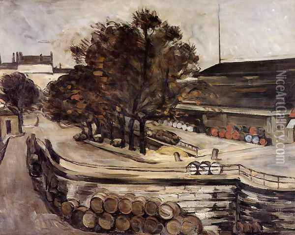 The Wine Depot Seen From Rue De Jussieu Oil Painting - Paul Cezanne