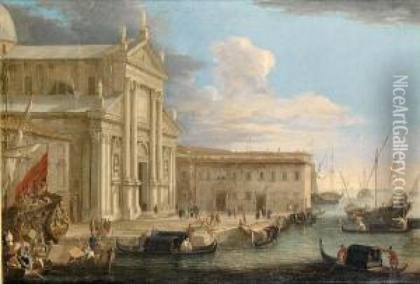 The Church Of San Giorgio Maggiore, Venice Oil Painting - Luca Carlevarijs