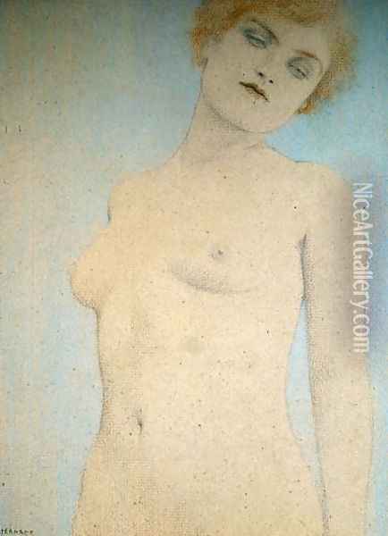 Female Nude Oil Painting - Fernand Khnopff