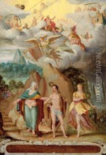 Intorno Al 1600 Ercole Al Bivio Oil Painting - Friedrich Sustris
