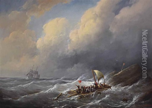Shipwreck Oil Painting - Christian Cornelis Kannemans