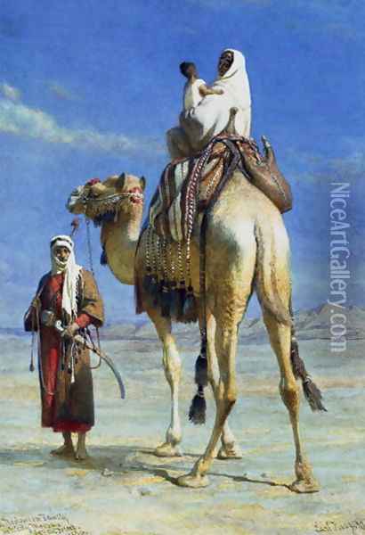 A Bedoueen Family in Wady Mousa Syrian Desert Oil Painting - Carl Haag