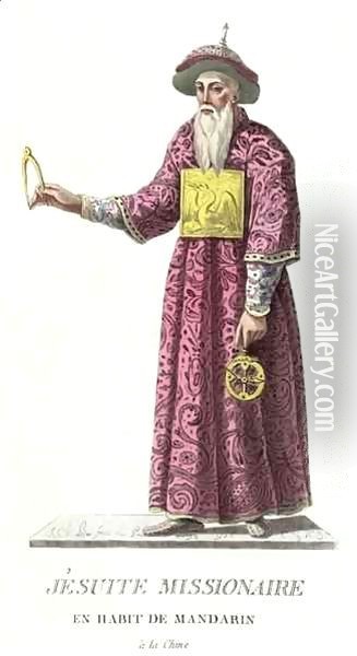 Jesuit Missionary in Mandarin Costume Oil Painting - J. C. Bar