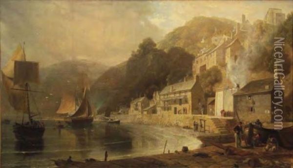Clovelly, North Devon Oil Painting - William (of Plymouth) Williams