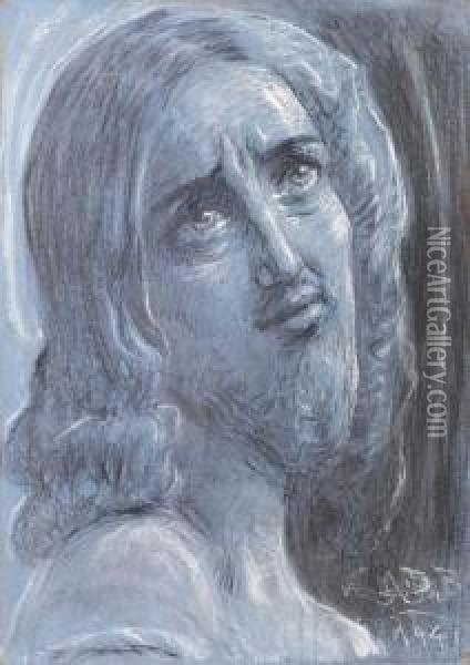 Volto Di Cristo Oil Painting - Angelo Dall'Oca Bianca