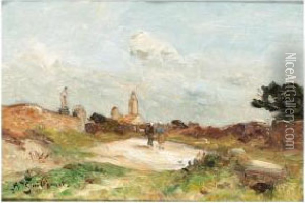 Breton Landscape Oil Painting - Jean Baptiste Antoine Guillemet