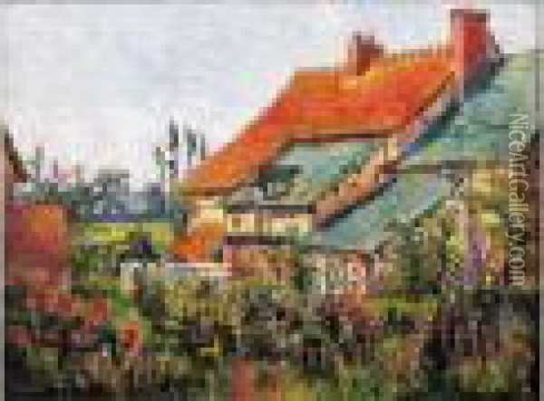 Les Toits Rouges, Circa 1904-1905 Oil Painting - Robert Antoine Pinchon