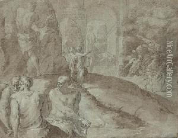 Odysseus' Encounter With The Laestrygonians, After Primaticcio Oil Painting - Francesco Primaticcio