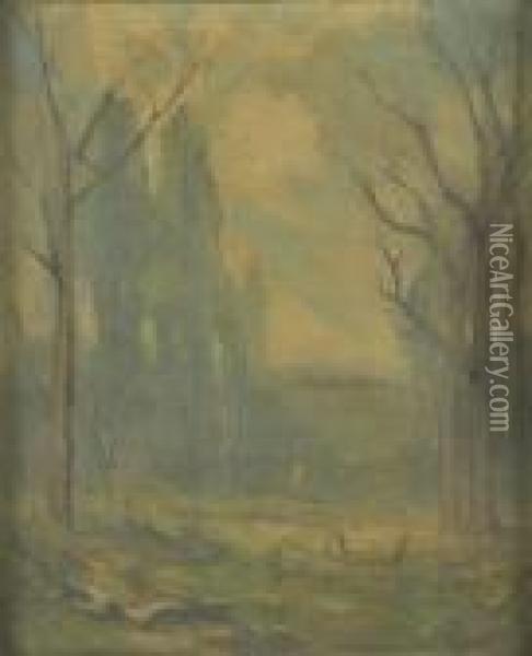 Woodland Landscape Oil Painting - Thomas Moran