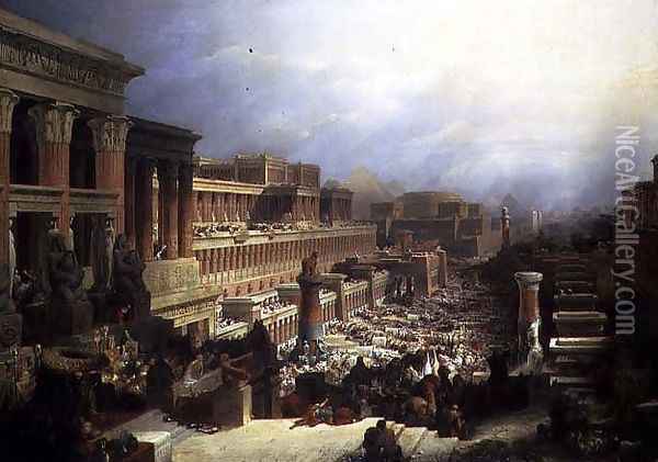 The Departure of the Israelites, 1829 Oil Painting - David Roberts