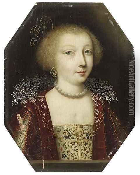 Portrait of a young lady Oil Painting - Charles Beaubrun