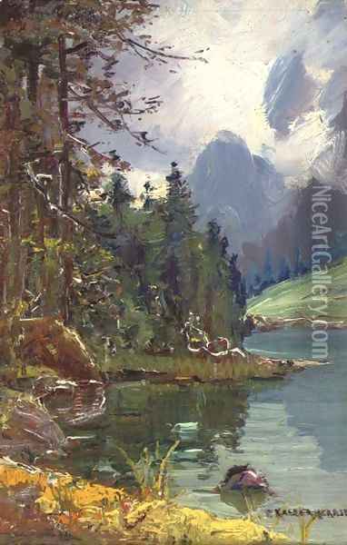 Autumnal landscape Oil Painting - Carl Kaiser-Herbst