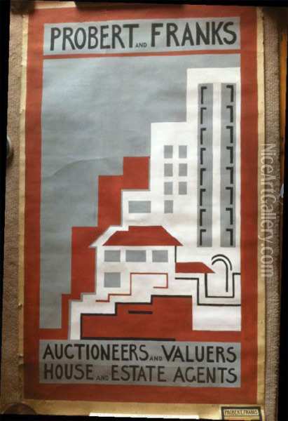 Poster Design For Probert & Franks Auctioneers And Valuers. Oil Painting - Mainie Harriet Jellett