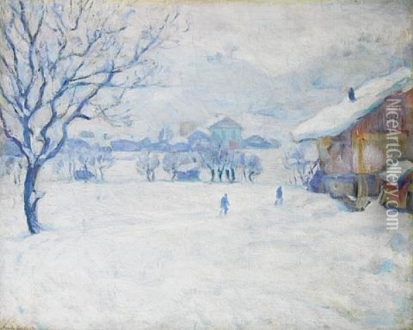 Megeve In Winter Oil Painting - Arnold Borisovich Lakhovsky