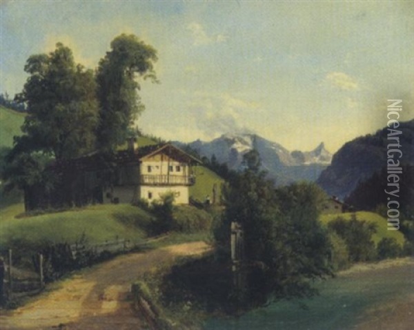 Weg Nach Berchtesgaden Oil Painting - Carl Geyling