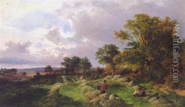 Haymaking Oil Painting - Sidney Richard Percy
