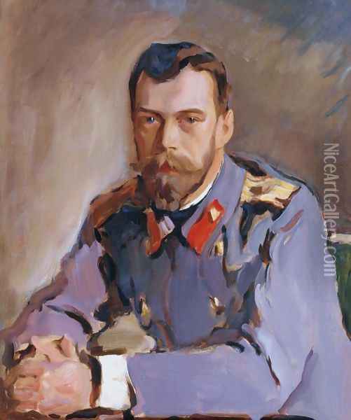 Tsar Nicholas II Oil Painting - Valentin Aleksandrovich Serov