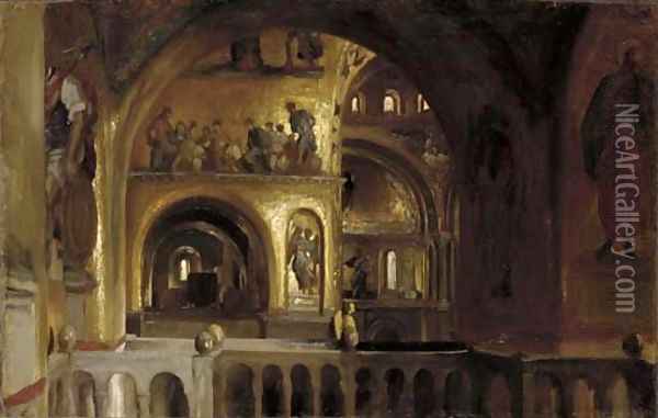 The Interior of St Mark's, Venice Oil Painting - Lord Frederick Leighton