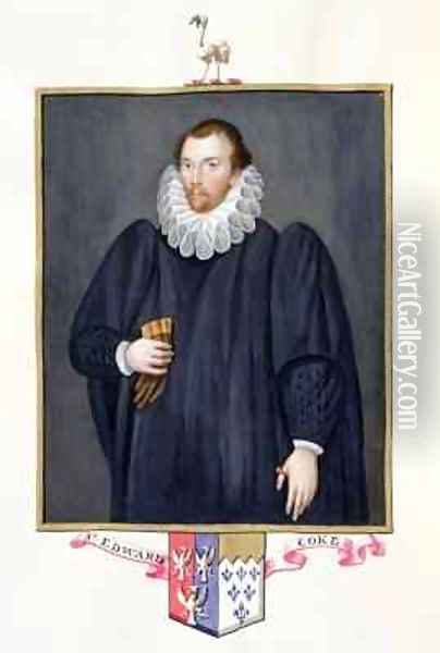 Portrait of Edward Coke from Memoirs of the Court of Queen Elizabeth Oil Painting - Sarah Countess of Essex
