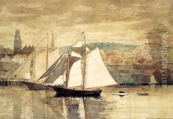 Gloucester Schooners and Sloop Oil Painting - Winslow Homer