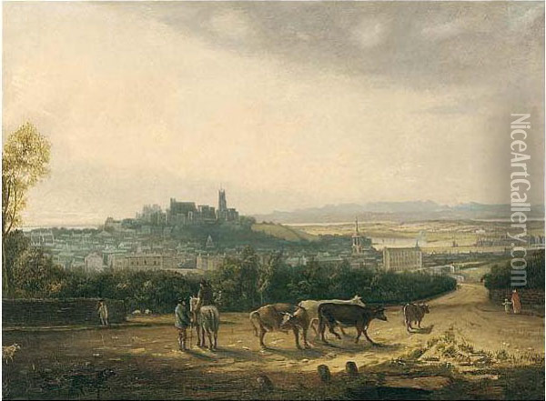 View Of Lancaster From The East Oil Painting - John Henderson
