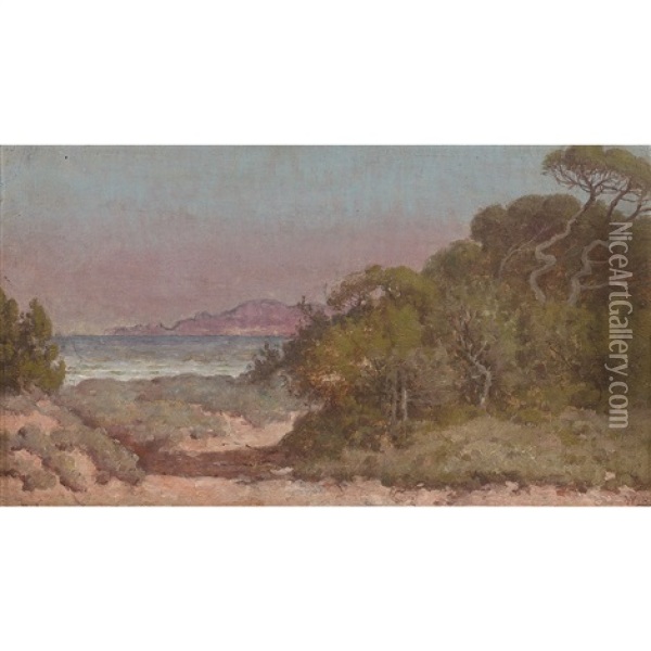 Paysage De La Cote D'azur (porquerolles) Oil Painting - William-Adolphe Bouguereau