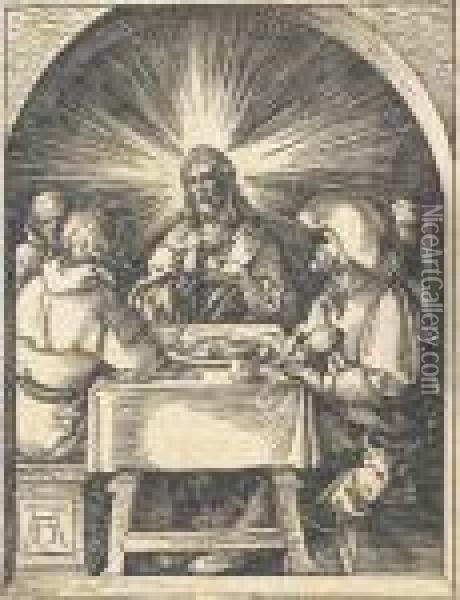 Cristo A Emmaus Oil Painting - Albrecht Durer