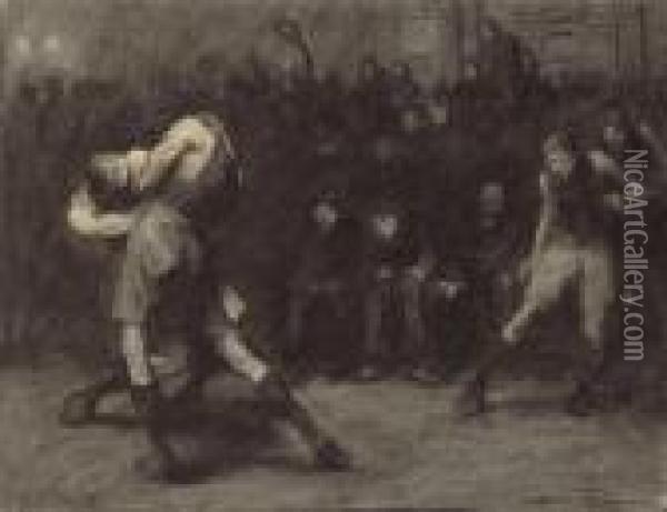 Basketball Oil Painting - George Wesley Bellows