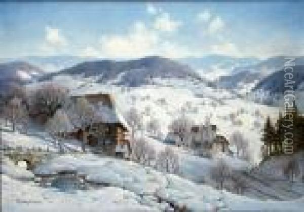 Sonniger Wintertag B Oil Painting - Karl Hauptmann