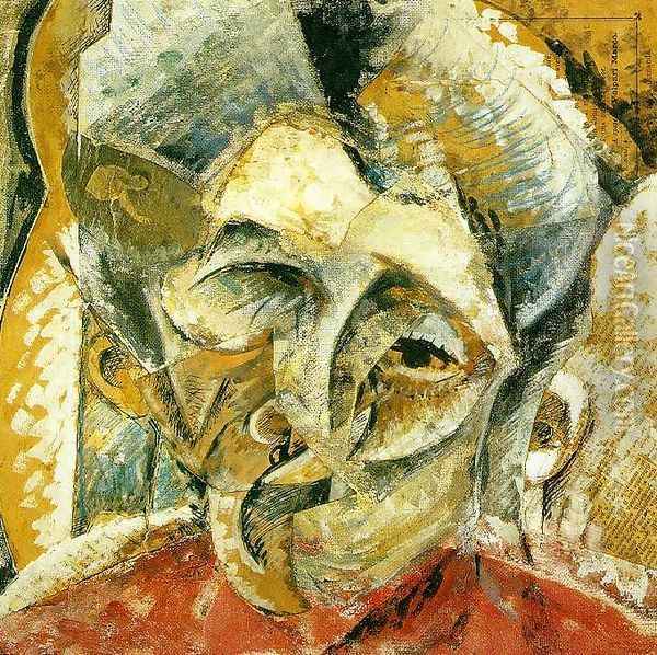 Dynamism of a Woman's Head Oil Painting - Umberto Boccioni