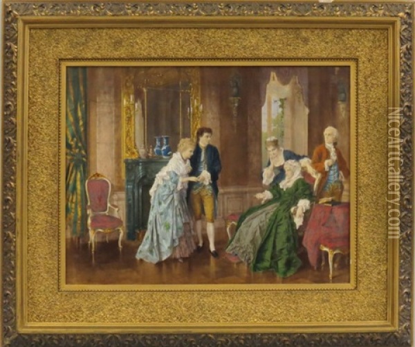 Presenting Future Bride To The Matriarch Oil Painting - Otto Wilhelm Eduard Erdmann