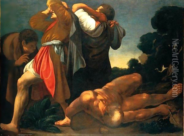 L'Ebbrezza Di Noe Oil Painting - Carlo Saraceni