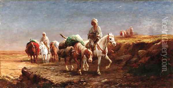 Arab caravan Oil Painting - Michal Gorstkin Wywiorski