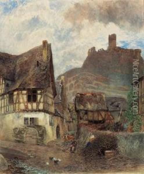 Cochem On The Mosel Oil Painting - Alfred William Hunt