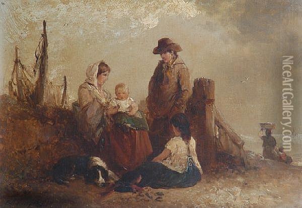 The Fisherman And His Family Oil Painting - Edward Robert Smythe