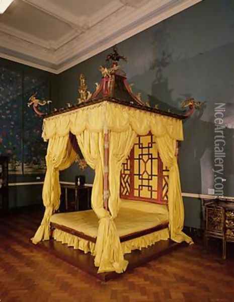Four Poster Bed in the Chinese style 1750s Oil Painting - John Linnell