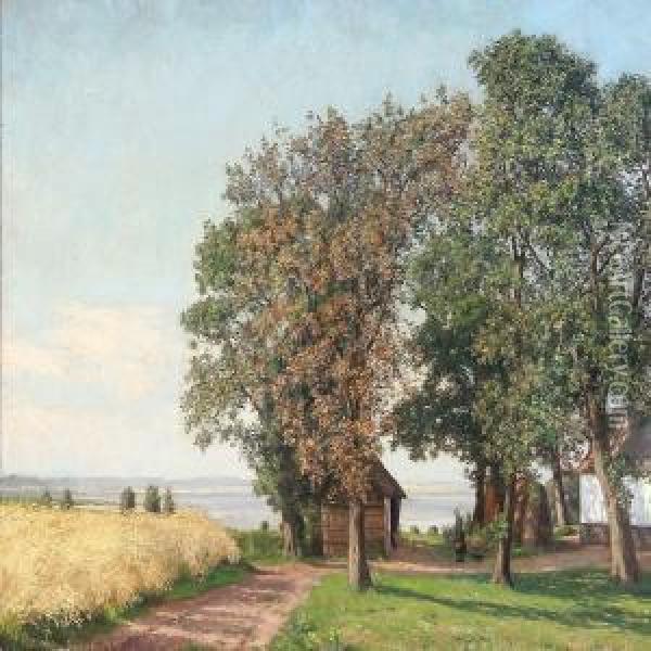 Summer Landscape From Praesto, Denmark Oil Painting - Marie Luplau