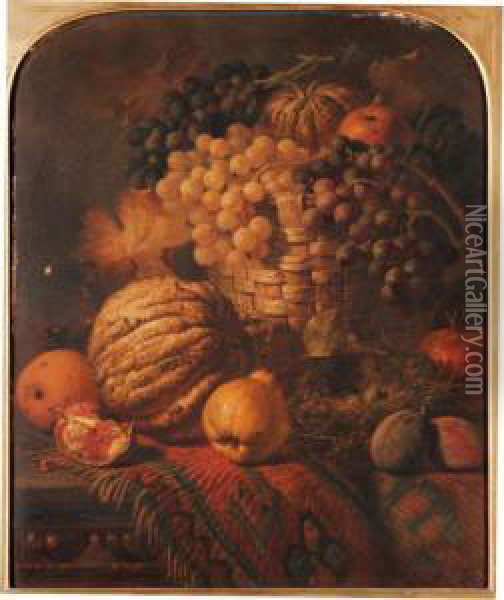 Still Life With Fruit Oil Painting - William Duffield
