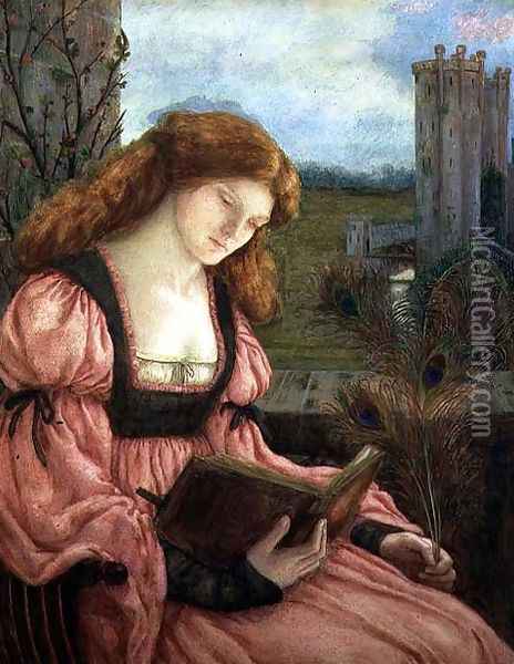 St. Barbara Oil Painting - Maria Euphrosyne Spartali, later Stillman