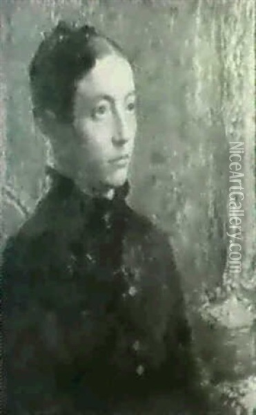 Julie Lemmen, Soeur De L'artiste                            (avant 1890) Oil Painting - Georges Lemmen