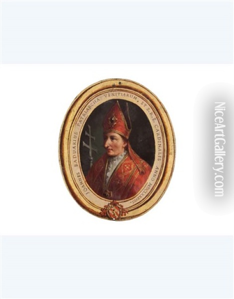 Jannes Baduarius Patriarchav Enetiarium Et S.r.e., Cardinalis Anno Mdclxxxviiii Oil Painting - Francesco Maggiotto