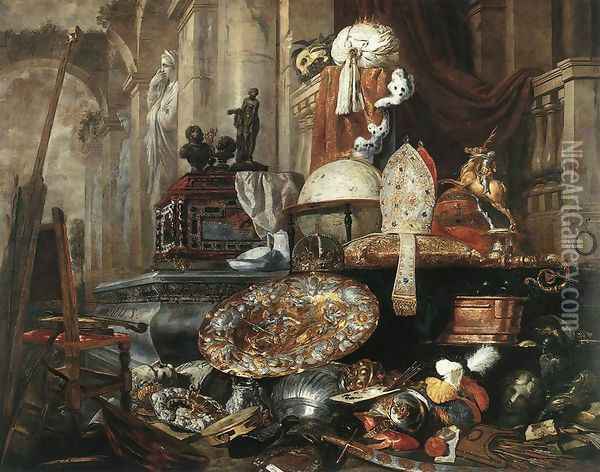 Large Vanitas Still-Life Oil Painting - Peeter Boel