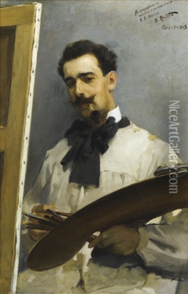Portrait D'un Peintre Oil Painting - Aurelio Arteta Y Errasti