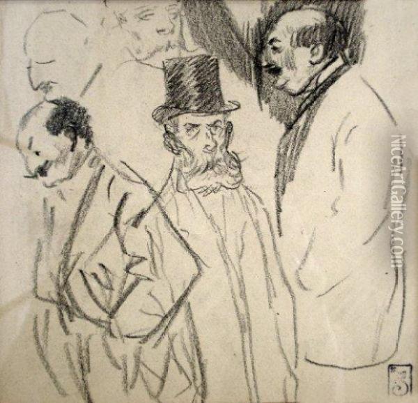Personnages Oil Painting - Theophile Alexandre Steinlen
