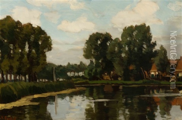 View Of The River Vecht Oil Painting - Nicolaas Bastert