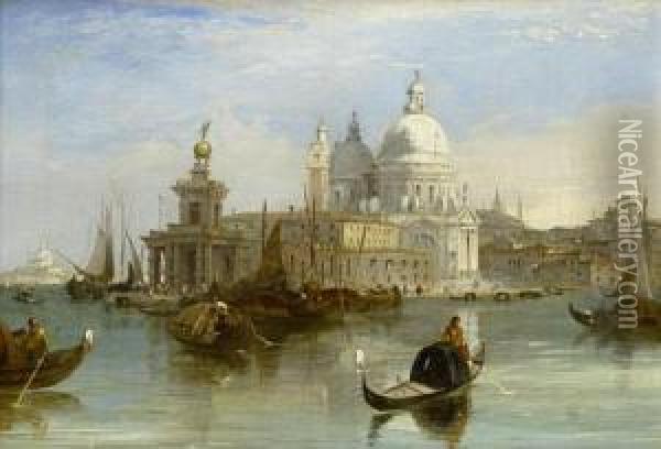 Santa Maria Della Salute, Venice; Bacino San Giorgio, Venice Oil Painting - Edward Pritchett